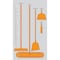5S Supplies 5S Housekeeping Shadow Board Broom Station Version 11 - Gray Board / Orange Shadows  With Broom HSB-V11-GRAY/ORANGE-KIT - alternate 1